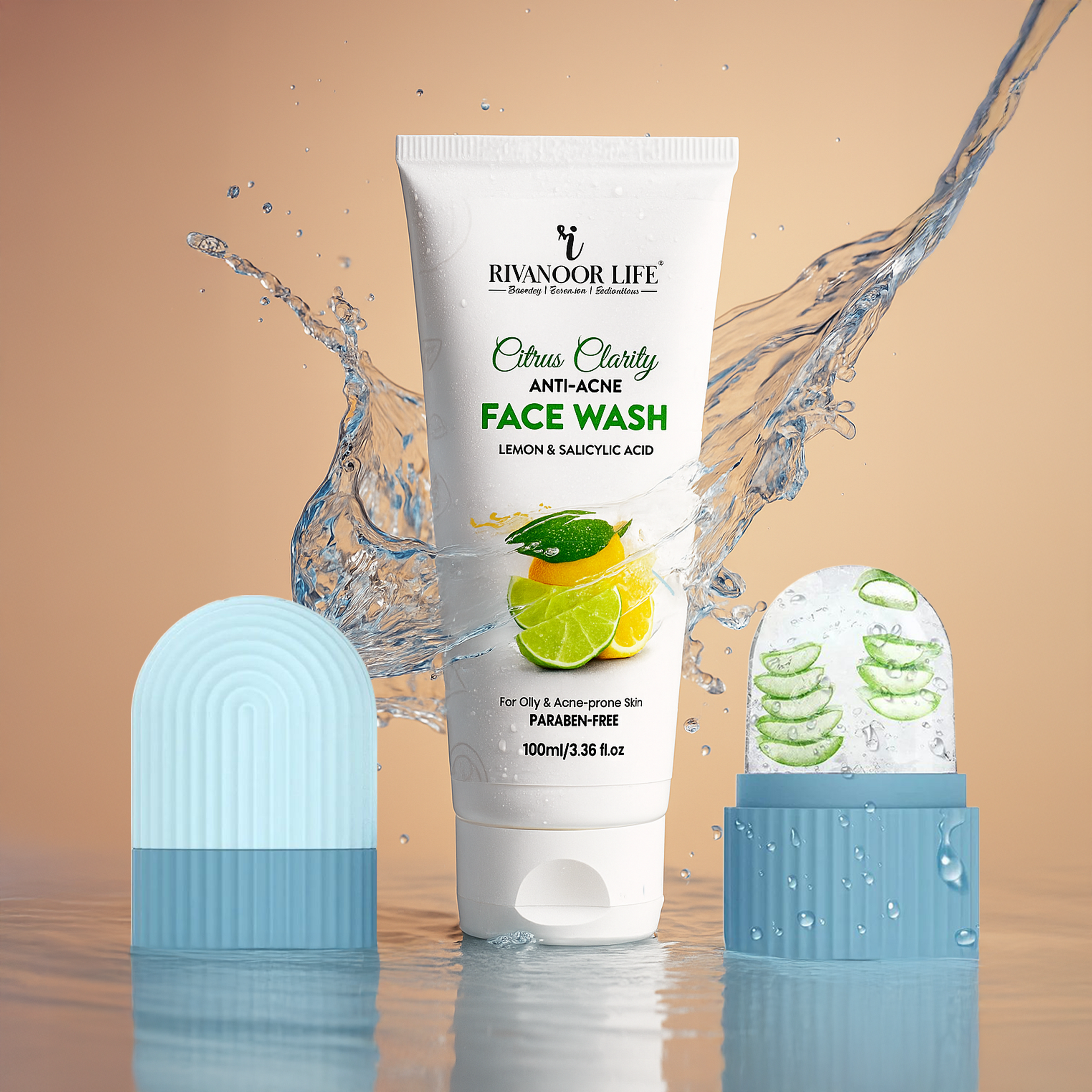 Citrus Clarity Anti Acne Face Wash With Ice Roller